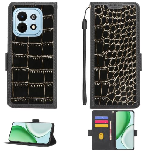 Kinetijy Case Compatible for Huawei nova Y74 Phone Case Flip Cover [with Tempered Glass Screen Protector][RFID Blocking] EYP-H