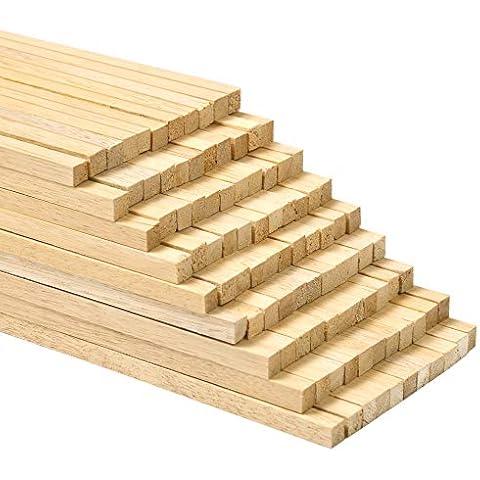 100 Pack, Wood Square Dowels 1/4 Inch x 36 Straight Smooth Pine Wood by CraftySticks, Made and Sustainably Sourced in The USA Cover