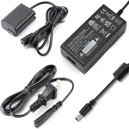 F1TP NP-FW50 Dummy Battery AC-PW20 Power Adapter Kit for Sony ZV-E10, Continuous Power Supply for Alpha A6000 A6100 A6300 A6400 A6500 A5000 A5100, A7 A7II A7R A7S A7RII A7SII, RX10 II III IV Cameras