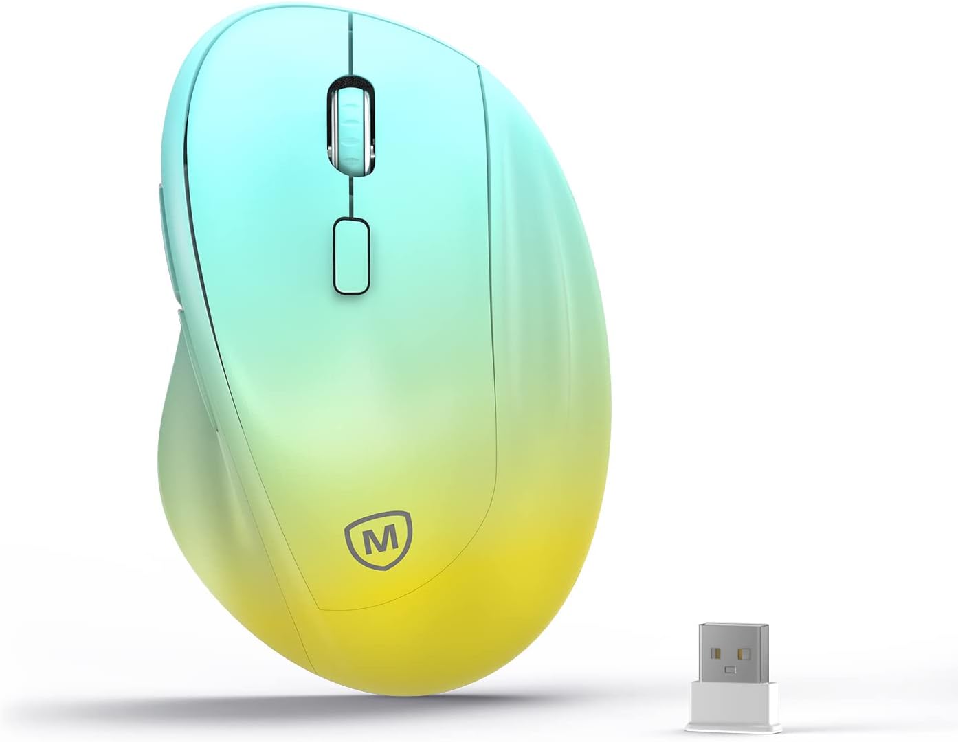 Ratón inalámbrico ergonómico con receptor USB para PC, portátil y escritorio, Ergo Mouse vertical con clics silenciosos de larga duración de la