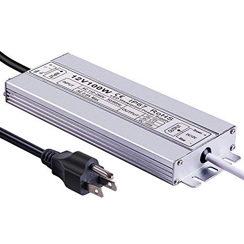 Miniatura 8 de Idealy Controlador LED de 12 V CC 8.33 AMP 100 W, fuente de alimentación LED impermeable IP67 Adaptador de transformador de bajo voltaje, salida de