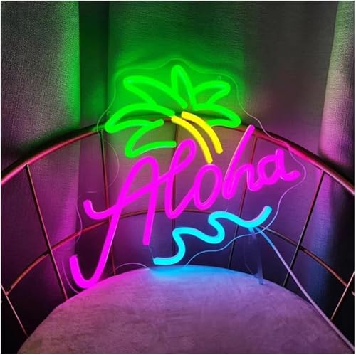 Néon Aloha enseigne Hawaii Tropical idée cadeau pour anniversaire