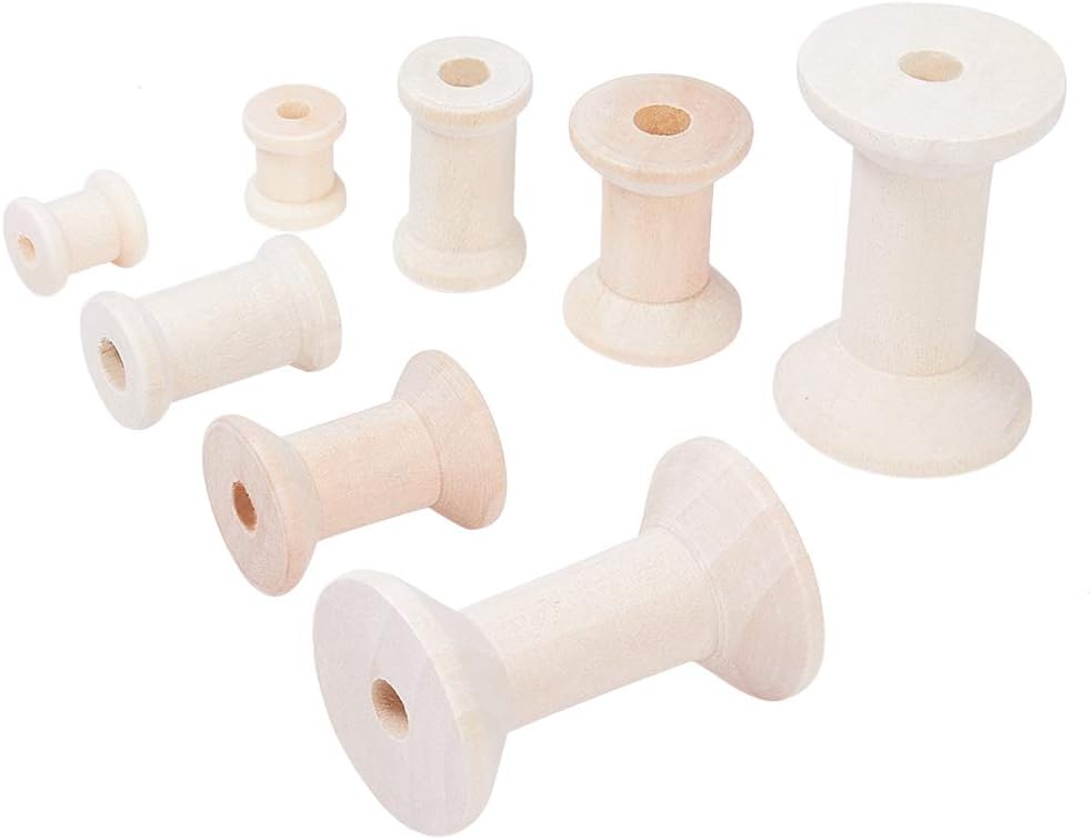Amazon.com: PH PandaHall 80pcs 4 Size Wooden Spools Wooden Empty Thread ...