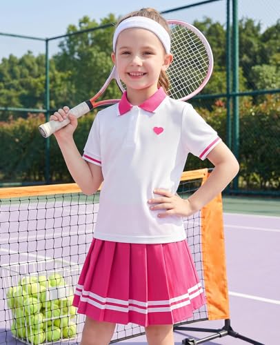 Move Dance Little Girls Dress Size 5-6 Hot Pink Polo Skirt Set with Shorts - image 4