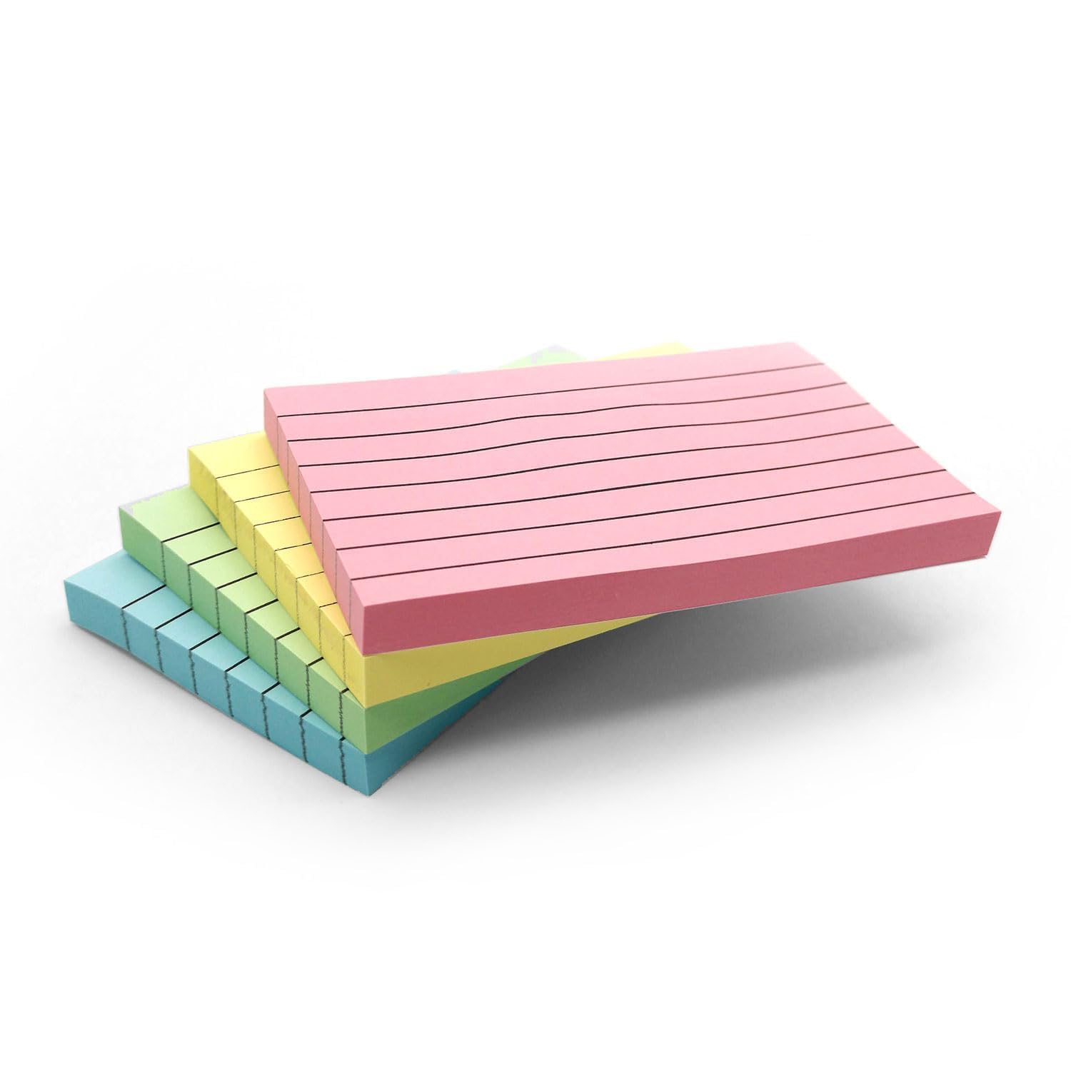 Pastel Rectangle Lined Sticky Notes 76mm x 127mm | Pack of 4, 400 Sheets — image 1