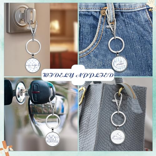 Image of Fumete Christian Keychain Bulk Bible Verse Religious Scripture Quote Inspirational Key Rings Gift for Women Men Church Pastor