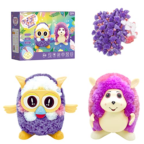 Niños DIY Kit de Peluche Hecho a Mano para,2pcs De Adornos artesanales de Animales de Peluche de Erizo y búho,cumpleaños, niñas de más de 3 años,niños Cover