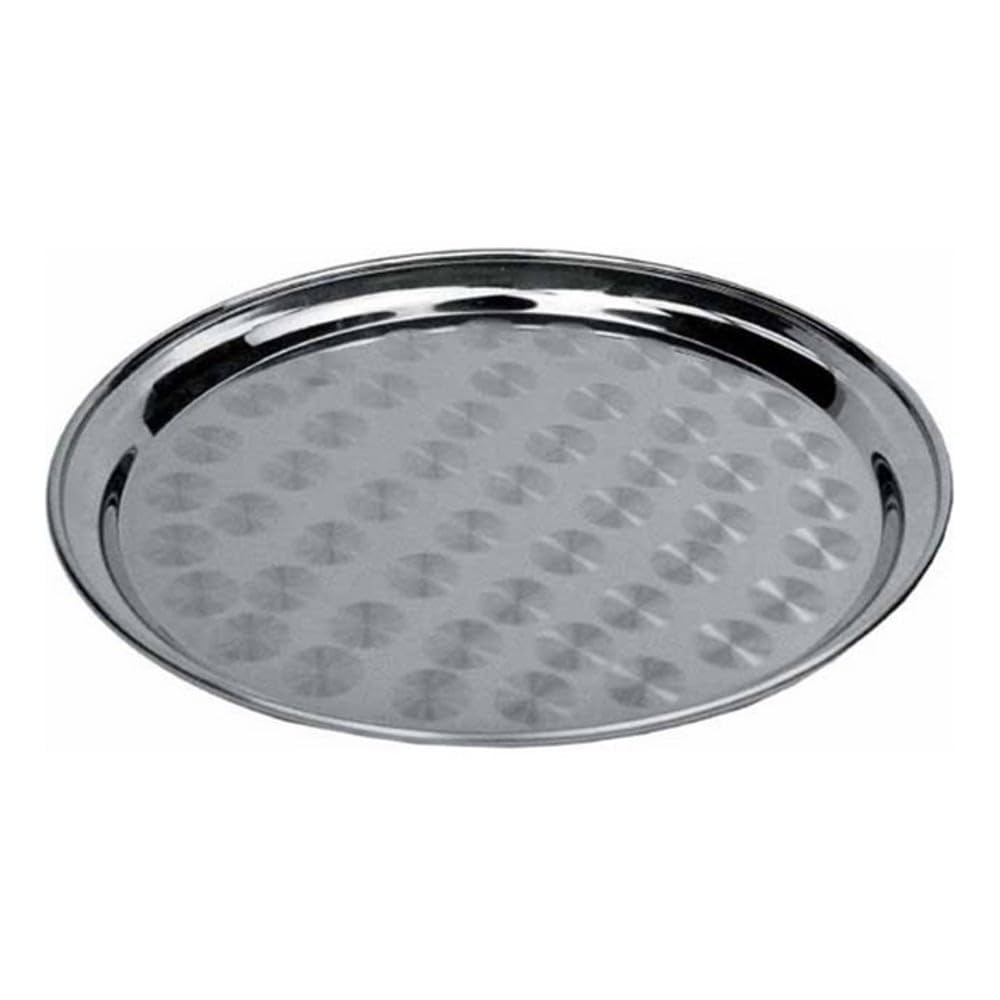 Winco Plateau rond en acier inoxydable avec motif tourbillon, 40,6 cm