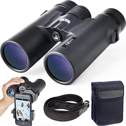 Gosky 10x42 Roof Prism Binoculars for Adults, HD Professional Binoculars for Bird Watching Travel Stargazing Hunting Concerts Sports-BAK4 Prism FMC Lens-with Phone Mount Strap Carrying Bag Cover