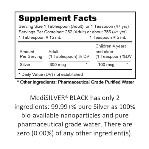 Medisilver Black True Colloidal Silver Dietary Supplement - 1 Us Gallon In Opaque Bpa-Free Plastic Jug #TOP2