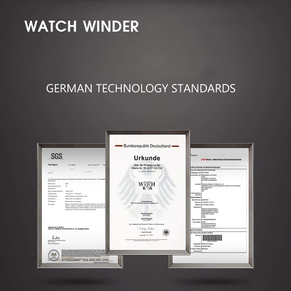 FENOKD Wooden Automatic Watch Winder Box Display Storage Box, Quiet Motor and 5 Modes, Suit for Mechanical (C A)