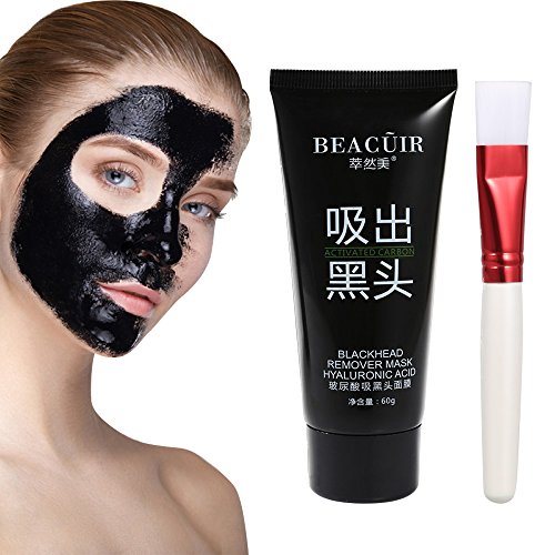 FMK Removes Blackheads Black Mask Purifying Peel off Mask Blackhead Remover Mask with Brush Deep Cleansing for Face, Nose