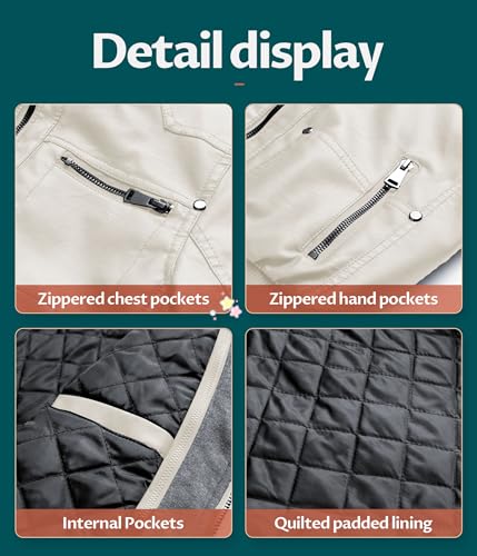 Image of Boy's Faux Leather Jacket Windproof Warm Winter Coat Kids Bomber Outerwear Waterproof PU Motorcycle Jacket