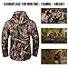 CARWORNIC Herren Camo Ruhige Jagdjacke Wasserdicht Softshell Fleece Gefüttert Camouflage Outdoor Wandern Angeln Mantel, Schilf Camo, XL