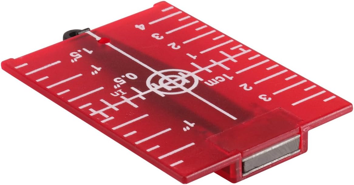 MOETER Laser Target Plate, LT02R, Red, Magnetic Floor Target Card with Stand, Reflection Target Plate for Alignment Laser Level