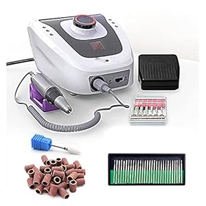 Nail Drill Machine 32W 35000RPM Electric Nail Drill Manicure Machine File of Copper Handle Nail Tool Kit Electric Nail File with Cutter Portable Manic