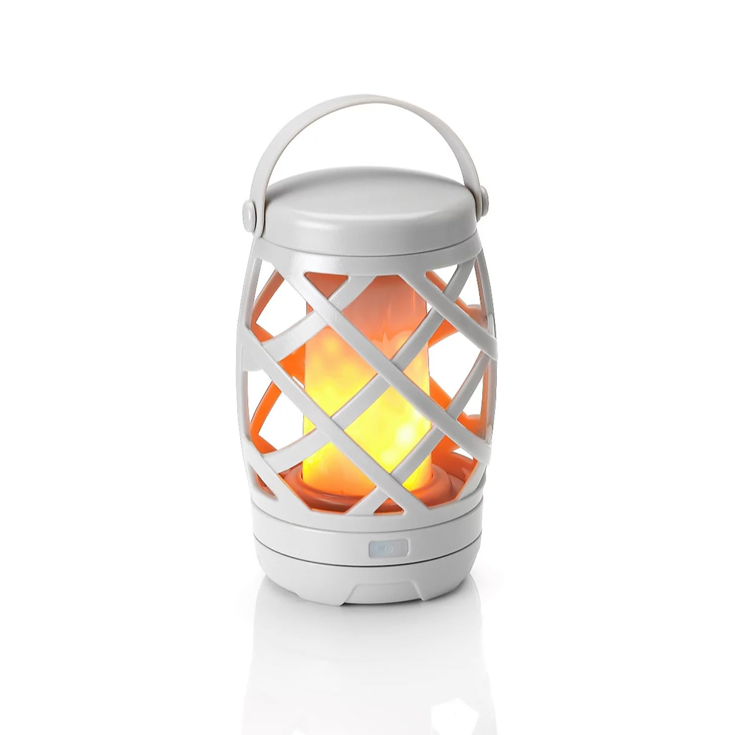 Auraglow Battery Operated Flickering Flame Outdoor Garden Hanging Gazebo Light LED Camping Lantern Table Lamp (Grey)