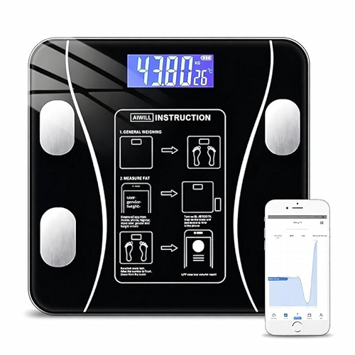 Balança Digital Bioimpedância Premium Bluetooth com App Saúde iOS Android para IMC Gordura... Balança Digital Bioimpedância Premium Bluetooth com App Saúde iOS Android para IMC Gordura...