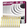 EMITEVER COB LED Strip Lights White, 5000K Tape Light Premium High Density, DC 24V, 400+Lumens/ft, 5120LEDs/Spool, Ra 90+, 32.8ft/10m, UL Listed 5 Year After-Service(Power Supply Sold Separately)