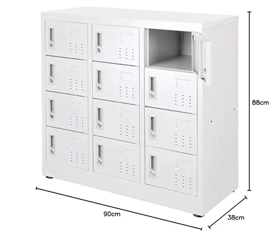 Amazon.co.jp: シューズボックス スチール製3列4段12人用 W900