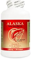 Vista 1 de Aceite de pescado Omega-3 de Alaska Deep Sea 1000mg Cápsulas blandas de EPA y DHA Captado en la naturaleza y de origen sostenible Apoya