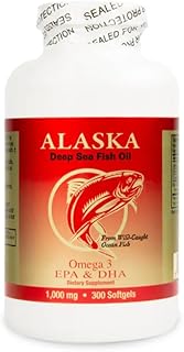Alaska Deep Sea Omega-3 Fish Oil 1000mg | EPA & DHA Softgels | Wild-Caught & Sustainably Sourced | Supports Heart, Brain, Joint & Immune Health | 300 Softgels