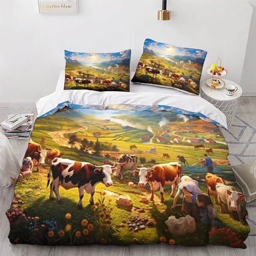 Housse de couette vache hypoallergénique en microfibre douce de coton - 4