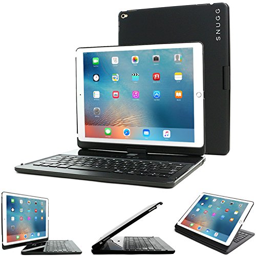 Flash Deals - 70% OFF Snugg iPad Pro 12.9 2017/2015 Keyboard, Wireless Bluetooth Keyboard Case Cover 360° Degree Rotatable Keyboard for Apple iPad Pro 12.9 2015/2016 - Black