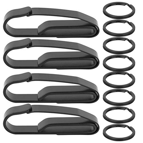 4 stks Rvs Sleutel Clip Sleutelhanger Houder Riem EDC Outdoor Militaire Sleutelhanger Gesp Anti-Verloren Opknoping Clip - Image 3