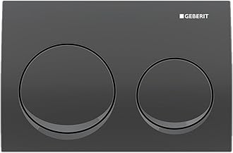Flush Plate | Round | Alpha 20 series | 115.040.QC.3 | 2 years warranty | Front Actuation Dual Push Plate for Geberit Concealed Tank | Compatible with Concealed Flush Tank (Black Chrome)