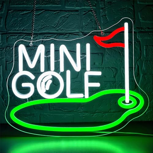 Mini Golf Neon Sign for Wall Decor Golf Neon Light for Man Cave Dimmable LED Light Up Sign for Course Gym Club Bedroom Office Park Party Club Decor Birthday Gifts Art Size12.9 * 10.6In(WZCP2