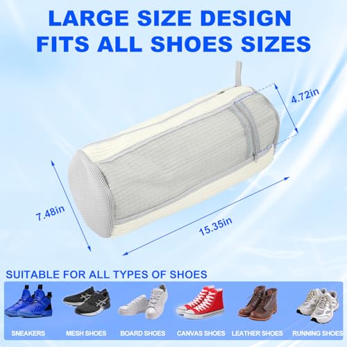 Shoe Washing Bags for Washing Machine – Durable Shoe Washing Machine Bags for All Shoe Types Sizes (Large White 2PCS）4