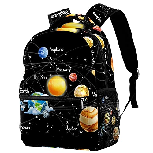 Sac à dos écolier 14" espace planètes avec compartiment PC antichoc