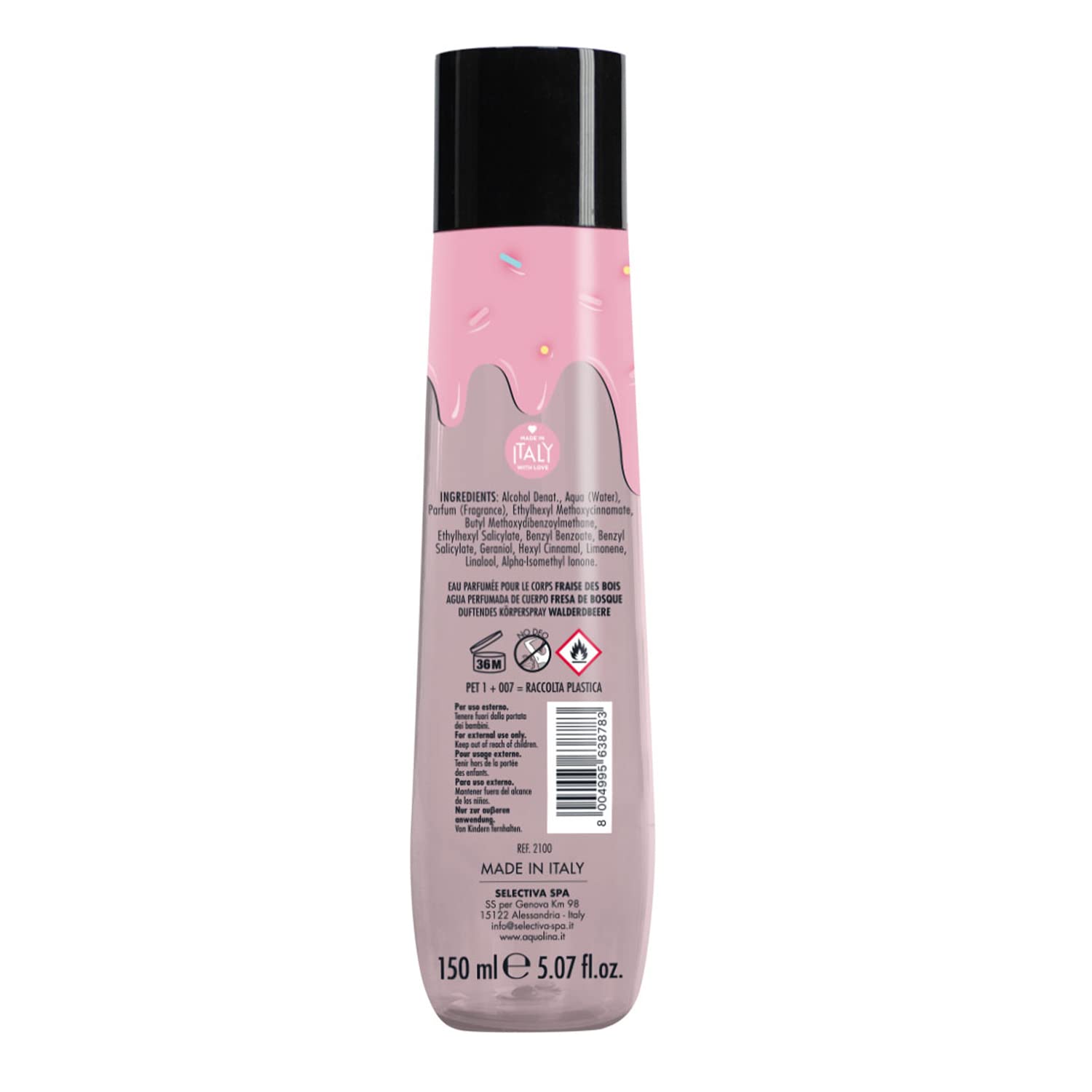 Aquolina Acqua Corpo Profumata alla Fragolina di Bosco. Fragranza persistente - 150 ml