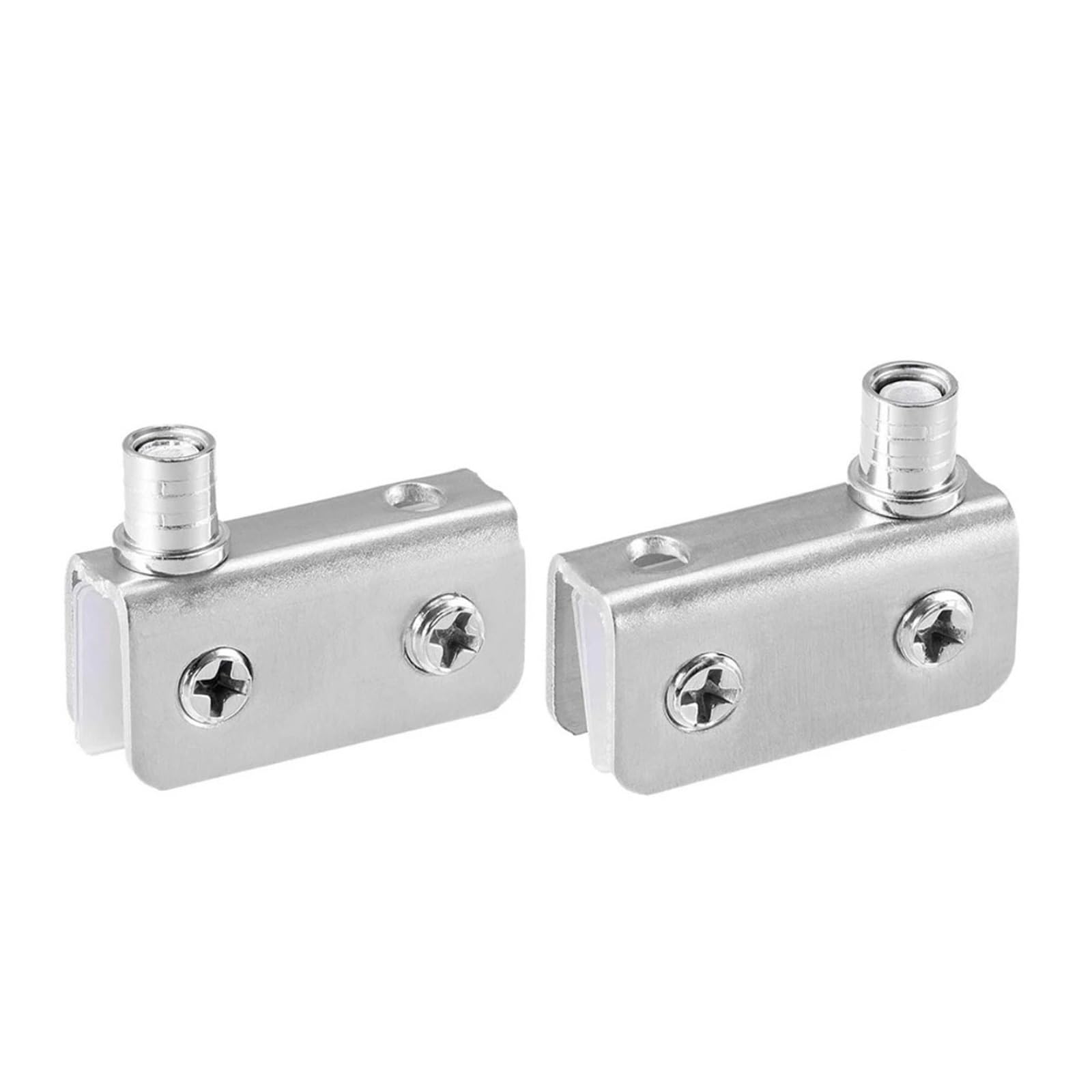 Wkfbifly 40X20x10mm 2Pcs Glass Pivot Hinge Rotation Axis Stainless Steel Wine Cabinet Door Rotating Hinges Clamp Clip Shaft Hidden