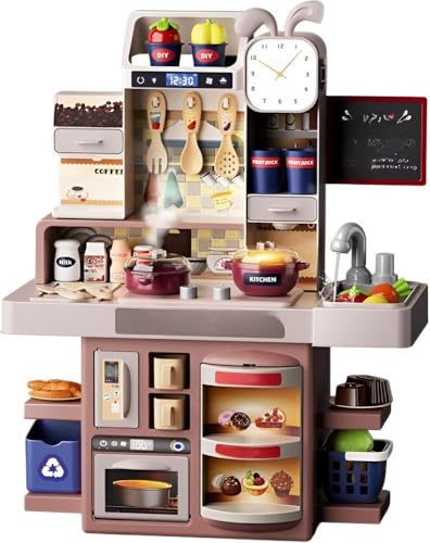 Citybabyおままごと キッチン おもちゃ セットおままごとセット リアル噴霧 リアル料理音 音楽ボックス 黒板付き 循環出水 食器/調味料/野菜 知育玩具 室内 親子 ごっこ遊び スプレー 調理器具 台所 想像力を刺激 子供 玩具 切る遊び ごっこ遊