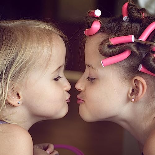 LOYALLOOK 24Pairs Screw Back Earrings Stud for Girls Women Surgical Steel Hypoallergenic Cartilage Stud Earrings Tiny CZ Screwback Flat Back Stud Earrings Set Piercing Jewelry Multicolored 20G4