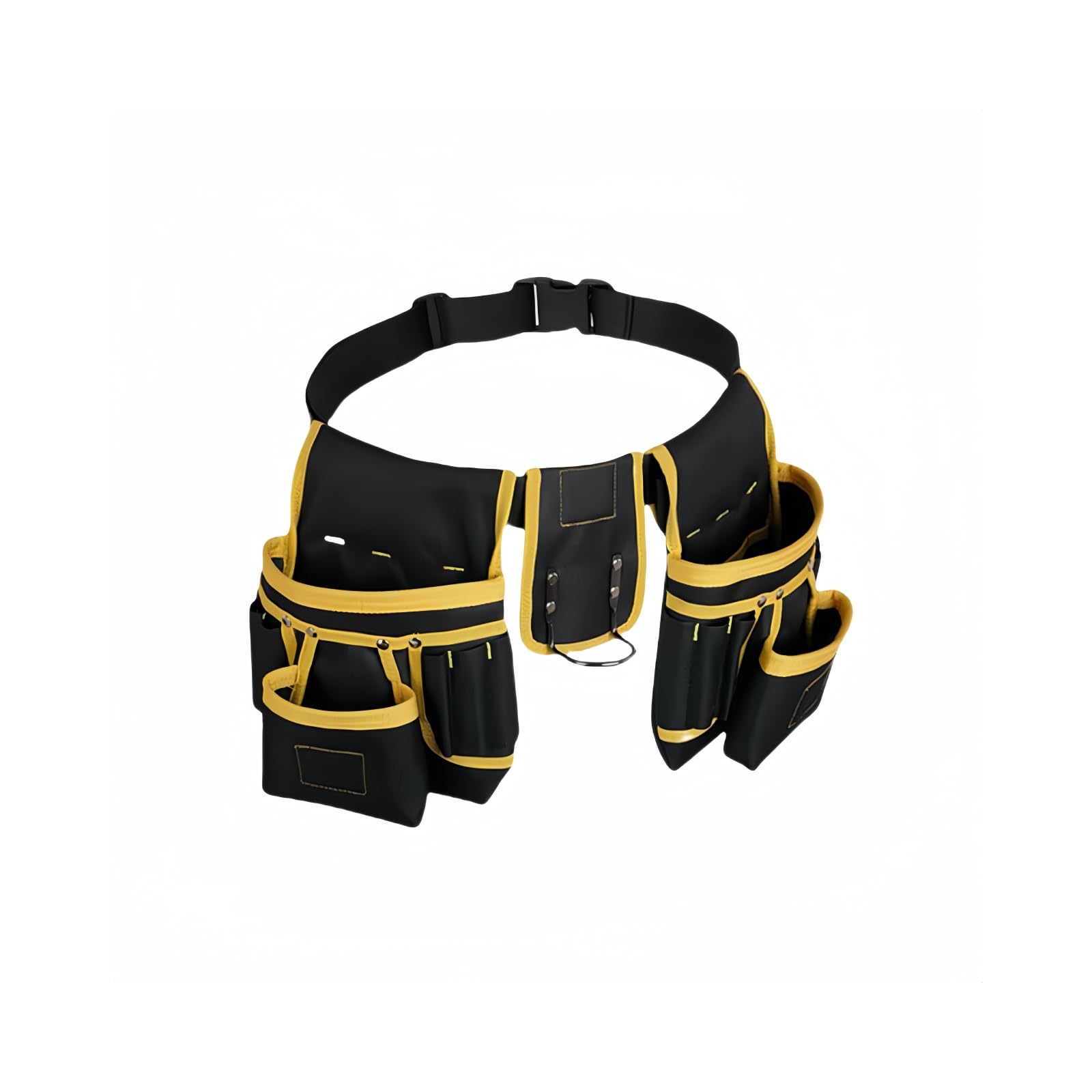 DOFFTool Belt, Magnetic Tool Pouch, Men's Heavy Duty Padded Tool Belt, 27 Pockets, Removable and Adjustable Tool Pockets, Electrician, Carpenter, Construction, Work Apron, Utility Belt, Black Yellow