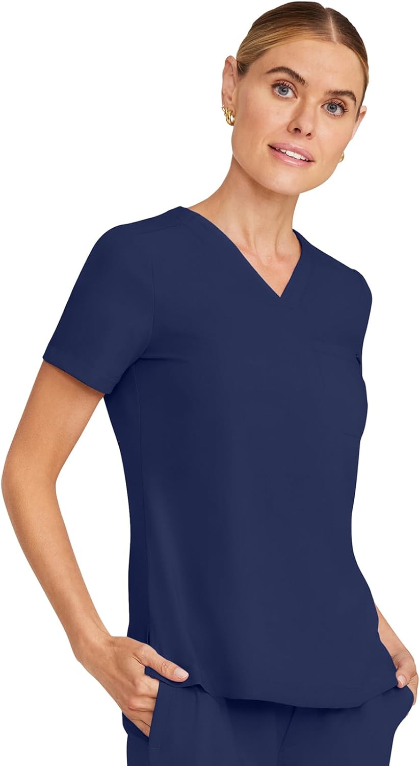 Healing Hands Women's Tops V-Neck Scrub Top Tuck-in with Welt Chest Pocket HH755
