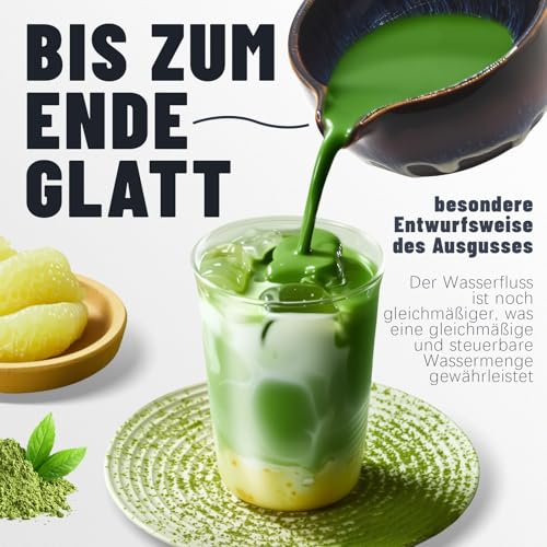 Matcha Set, Matcha Tea Set 8-Teiliges mit Matcha Besen, Matcha Schale Matcha Whisk, Matcha Löffel, Sieb, Matcha-Besenhalter | Japanisches Matcha Zubehör für Matcha-Liebhaber, Sternenhimmelblau
