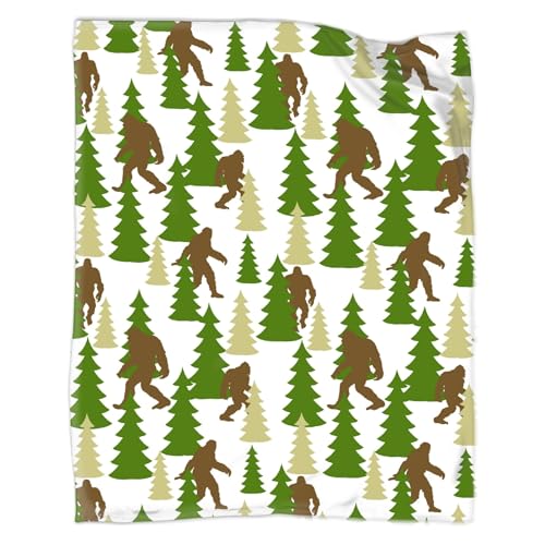 Anydia Bigfoot in Trees - Manta de forro polar súper suave para los amantes de los pies grandes, 80 x 60 pulgadas para adultos, manta de forro polar súper suave para cama, sofá