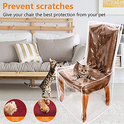 Chair Covers,Dining Room Chair Covers,Plastic Chair Covers,Clear Waterproof Chair Covers For Dining Room,Heavy Duty Chair Protector Cover For Party No Dust/Dirt/Spill,Durable Slipcovers Chair Cover. #TOP3