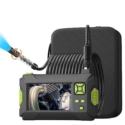 Endoscope With 720° Rotating Camera,1080P Rotatable Borescope Camera 4.3" Ips Inspection Camera, Ip68 Waterproof With 8+1 Led Lights,9.8Ft Snake Tube Probe For Air Duct, 32Gb Card #TOP12