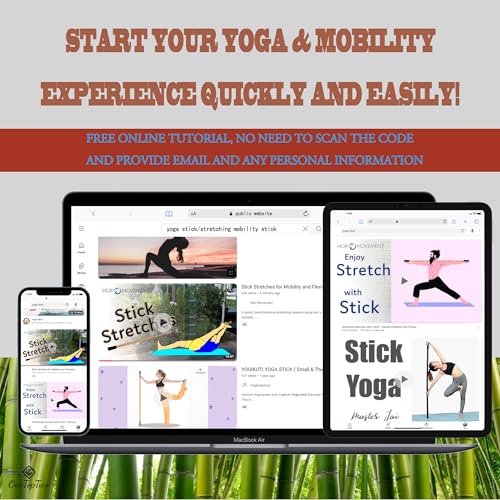 Yoga Stick Bamboo 5ft Long with Soft Ends-Stretching Stick-Workout Stick Exercise Bar-Pilates Stick-Balance Fitness Stick-Yoga Dowel Rod Shoulder Movement- Physiotherapy Stick-Posture Corrector Stick by OneTopTwo - Image 2