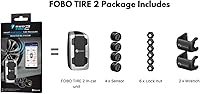 Vista 5 de FOBO Tire 2 Smart All Bluetooth TPMS Sistema de monitoreo de presión Negro Android iOS Ruedas de repuesto Compartir... (negro)