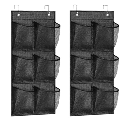 Generisch 2 Stück Schuhorganizer Hängend, Faltbarer Hängender Schuhaufbewahrung, Multifunktionaler Organizer über der Tür für Schuhe, für Wohnmobil, Schlafzimmer, Wohnzimmer (Schwarz)