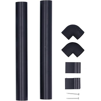 32mm Rainwater Gutter Pipe Greenhouse Downpipe Kit Greenhouse Accessories Aluminium Black with Complete Accessories for Small Greenhouses