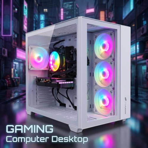 Image of STGAubron Gaming PC Desktop,Core I7 9th,RTX 2060 6G,16GB DDR4,1TB SSD | Gaming Computer Tower for Streaming,Video Editing,Home,School,I7 up to 4.6GHz,ARGB Fan,WiFi 6,BT 5.2,4K DP,HDMI,Win11 Home