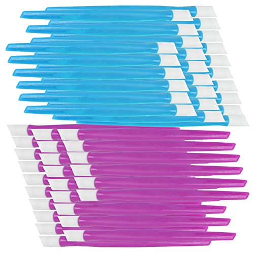 Jauarta 50pcs Rubber Tipped Nail Cleaner Plastic Handle Nail Cuticle Pusher Nail Art Salon Tool