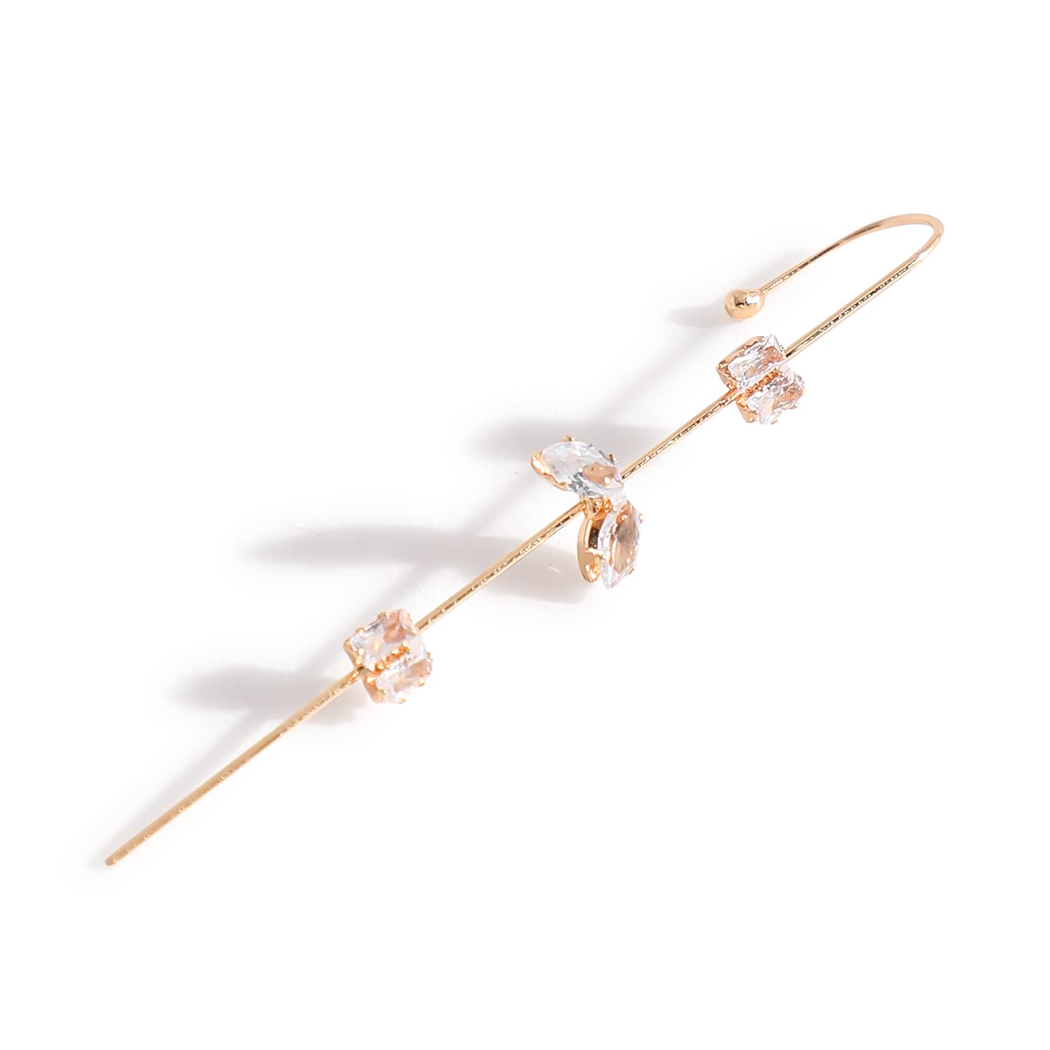 SOHI Gold Plated stones Cuff Earrings for women |Ear wire, Gold Plated, cute earrings for girls, fancy earrings for women stylish, fashion jewellery for women, Light Weight stylish, Cuff Earring (B0BGSVZ4PX) Amazon Price History, Amazon Price Tracker
